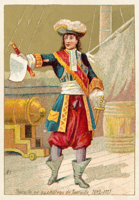 Anne Hilarion de Tourville, comandante naval francesa (chromolitho) de French School