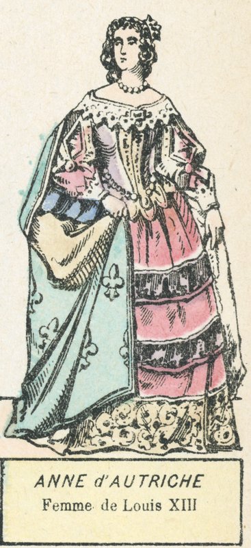 Ana da Áustria, Esposa de Luís XIII (gravura a cores) de French School