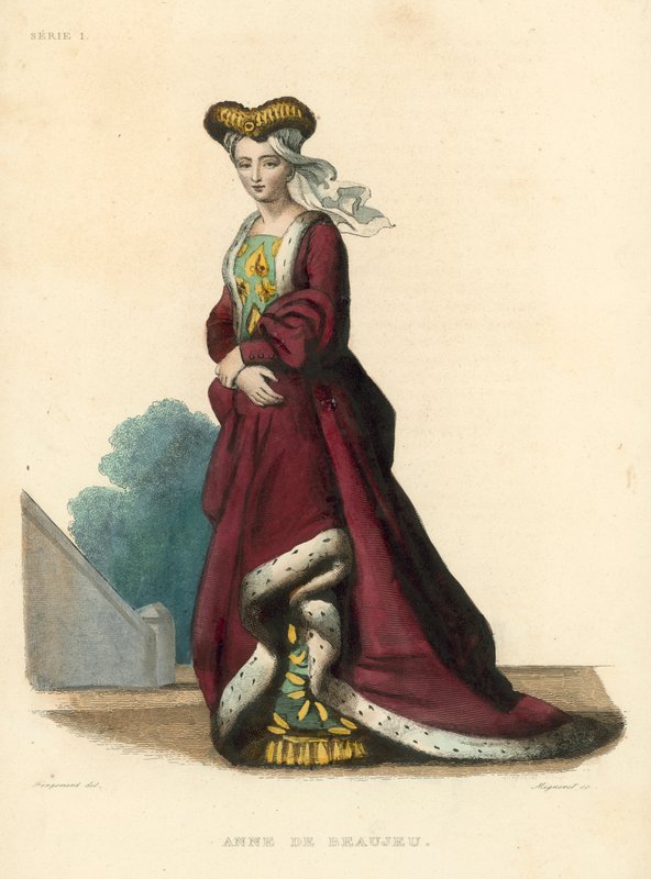 Anne de Beaujeu (gravura a cores) de French School