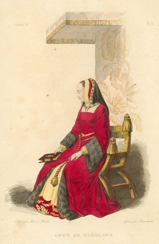 Anne of Brittany (gravura colorida) de French School