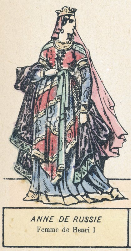 Ana da Rússia, Esposa de Henrique I (gravura a cores) de French School
