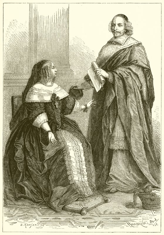 Anne da Áustria e o cardeal Mazarin de French School