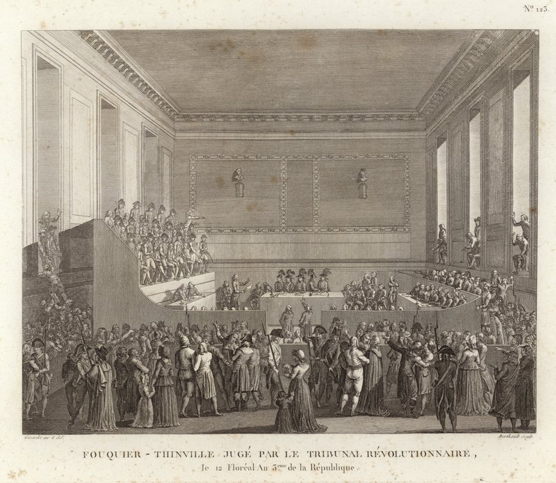 Antoine Quentin Fouquier-Tinville julgado pelo tribunal revolucionário de French School