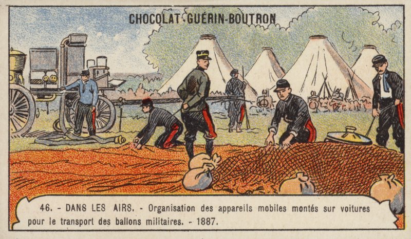 Aparelhos para o transporte rodoviário de balões militares de French School