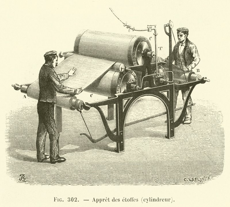 Gravador de roupa, rolo (gravura) de French School