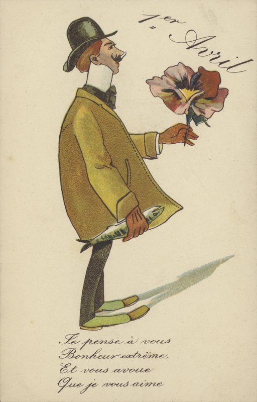 Dia da Mentira de Abril (cor litho) de French School