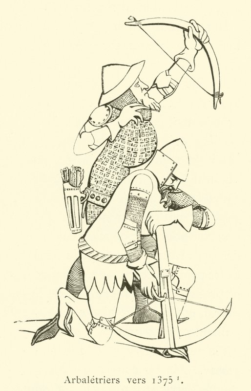 Crossbowmen circa 1375 (gravura) de French School