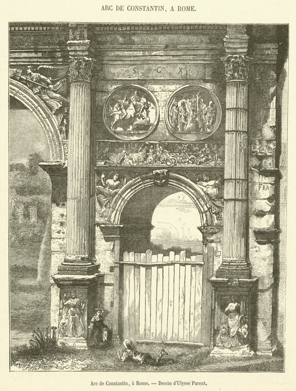 Arco de Constantino, uma Roma (gravura) de French School