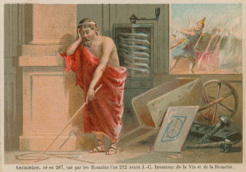 Arquimedes, cientista grego, matemático e inventor do século III aC de French School