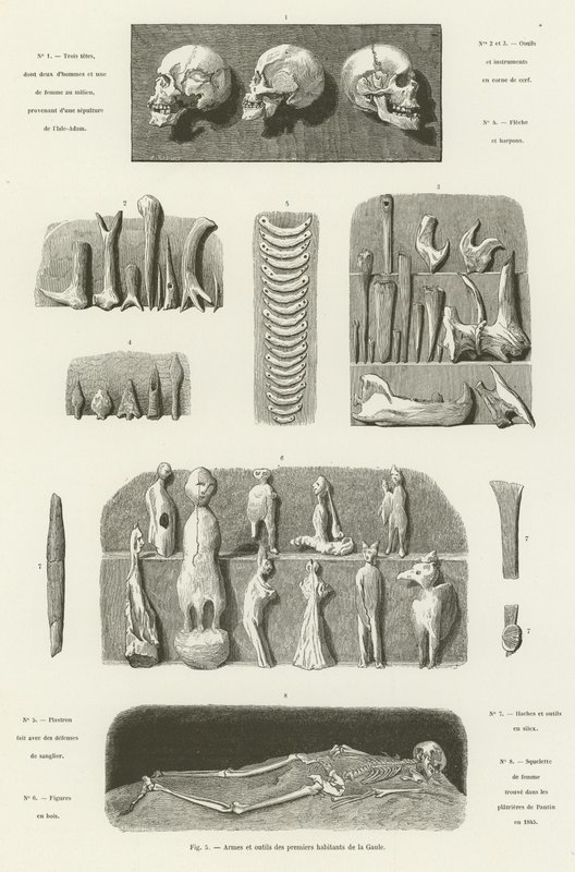 Armas e ferramentas dos primeiros habitantes da Gália de French School