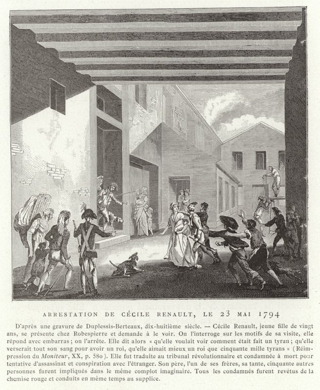 Detenção de Cecile Renault, Paris, 23 de maio de 1794 de French School