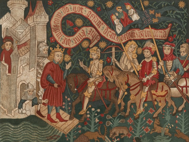 Chegada de Joana d&39;Arc no Chateau de Chinon, 6 de março de 1428 de French School