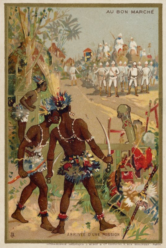 Chegada de uma missão (chromolitho) de French School
