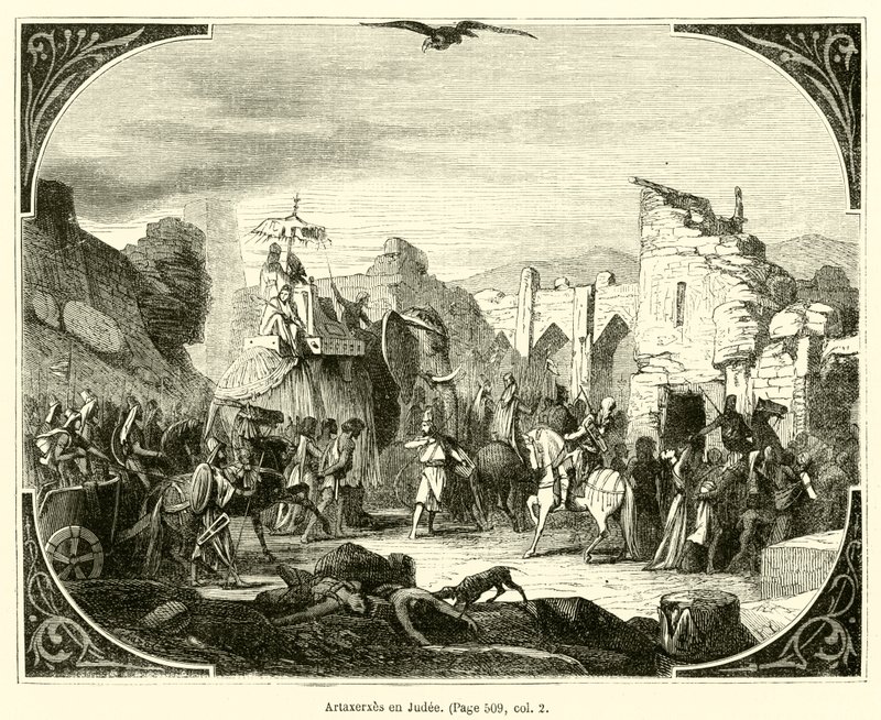 Artaxerxes e Judee (gravura) de French School