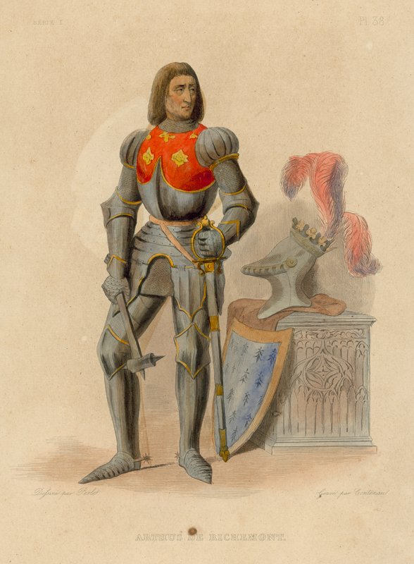 Arthus de Richemont (gravura a cores) de French School