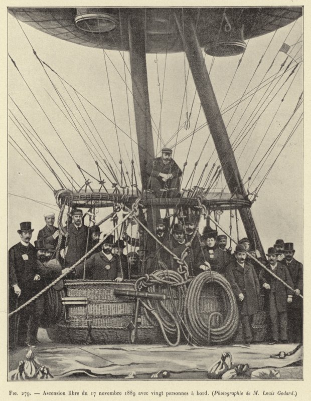 Ascensão livre de 17 de Novembro de 1889 com vinte pessoas a bordo de French School
