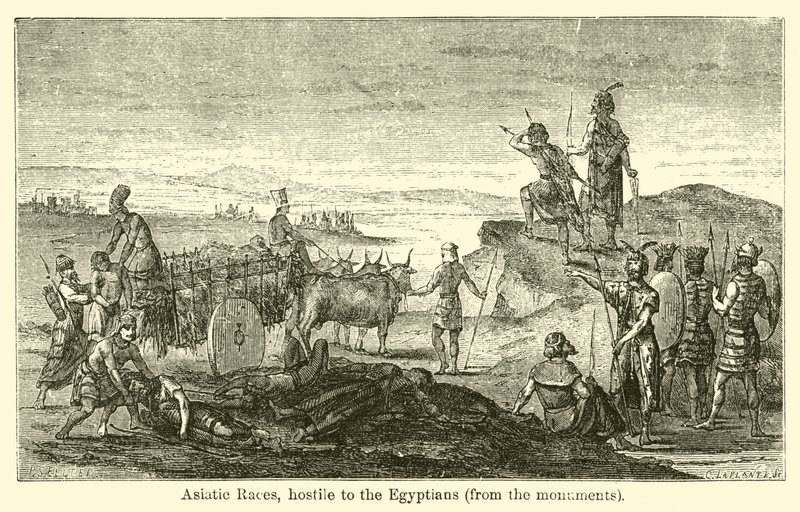Raças asiáticas, hostis aos egípcios, a partir dos monumentos (gravura) de French School
