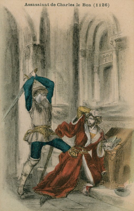 Assassinato de Charles Le Bon, AD 1126 de French School