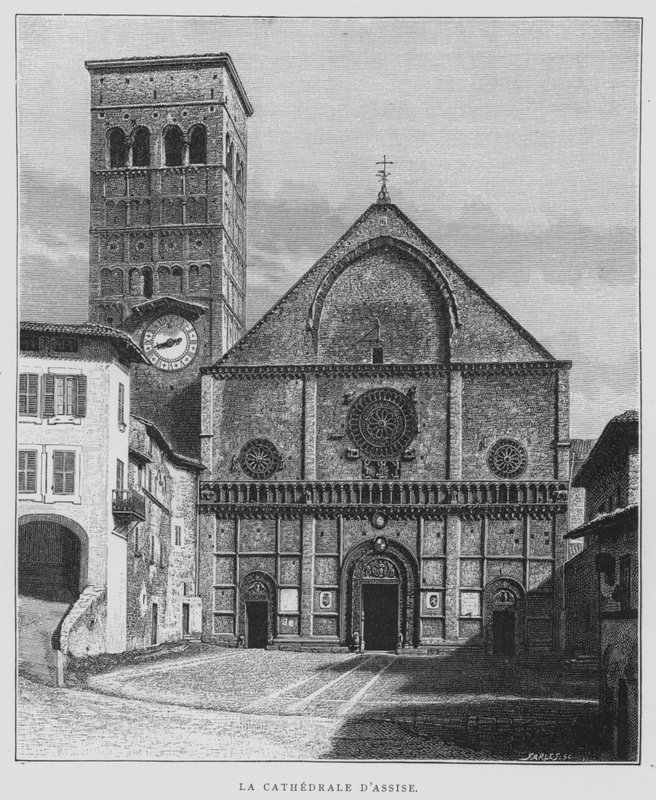 Catedral de Assis, Itália (Litho) de French School
