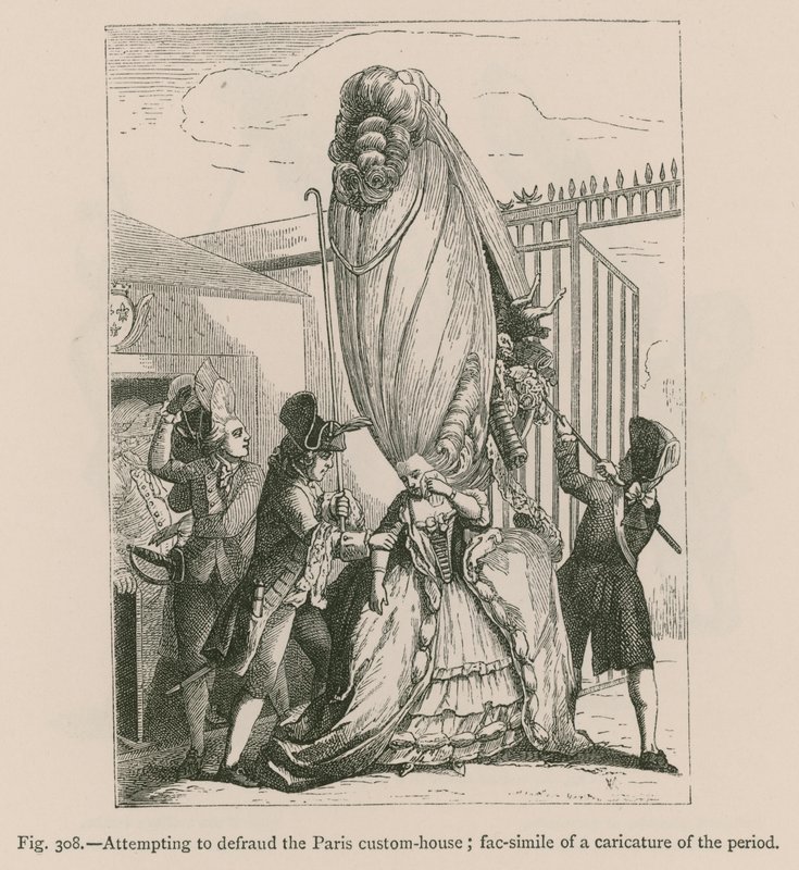 Tentativa de Defraudar a Alfândega de Paris; Fac-Simile de uma caricatura do período de French School