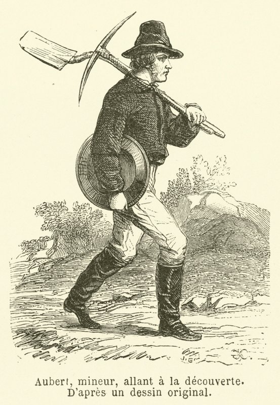 Aubert, mineiro, indo à descoberta (gravura) de French School
