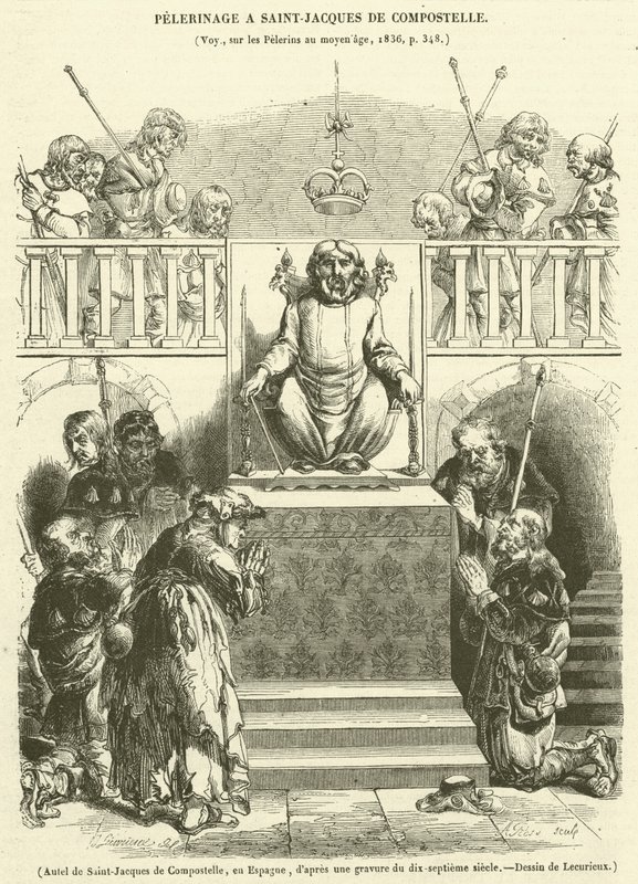 Altar de Santiago de Compostela, Espanha (gravura) de French School