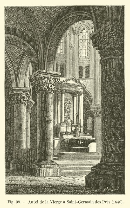 Altar da Virgem em Saint Germain des Pres, 1840 de French School