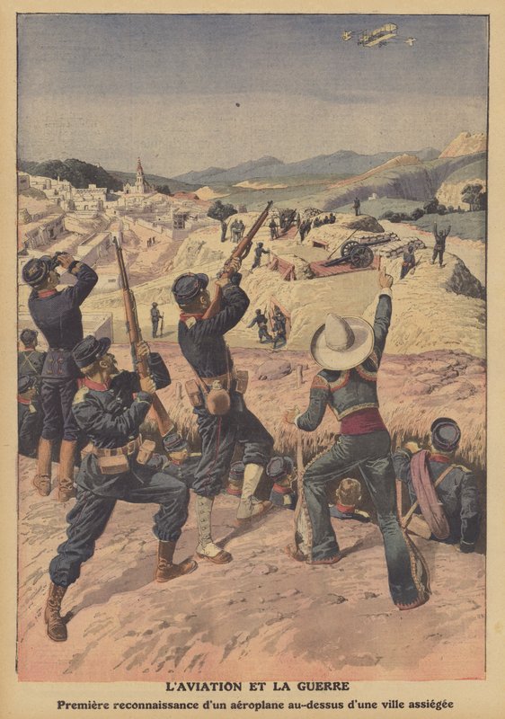 Aviação em guerra (cor litho) de French School