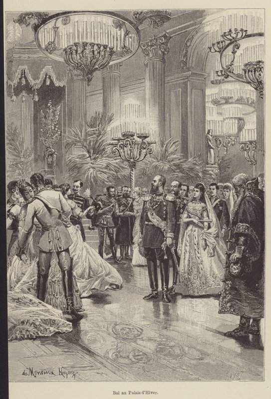 Baile no Palácio de Inverno (gravura) de French School