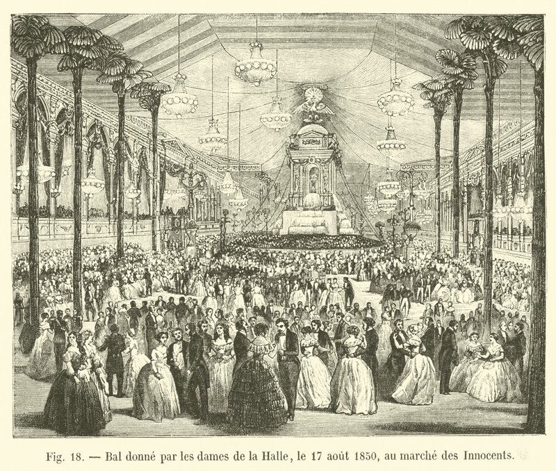 Bola dada pelas senhoras de Halle, 17 de agosto de 1850, no mercado dos Innocents de French School