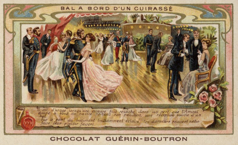 Bola a bordo de um navio de guerra (chromolitho) de French School