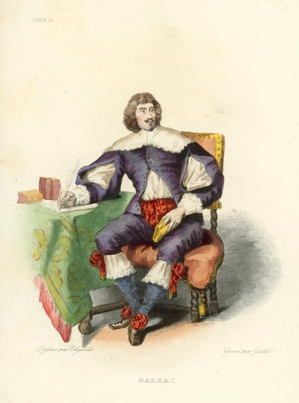 Balzac (gravação a cores) de French School