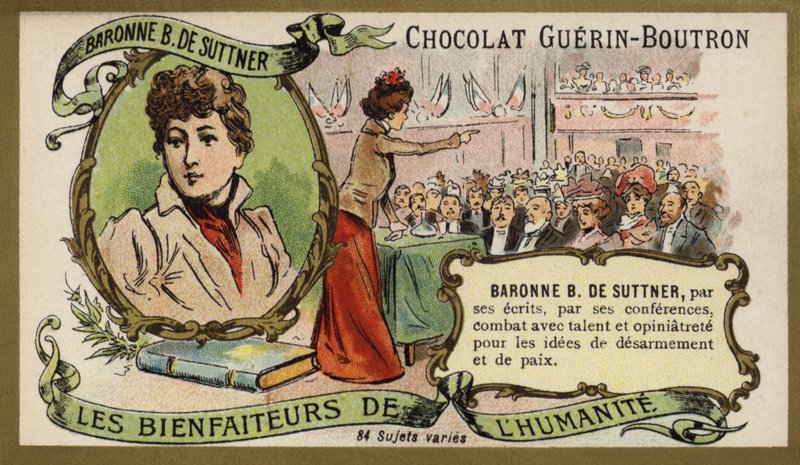 Baronesa Bertha von Suttner, romancista e pacifista austríaca (chromolitho) de French School