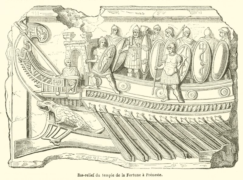 Bas-relief do Templo da Fortuna no Preneste (gravura) de French School