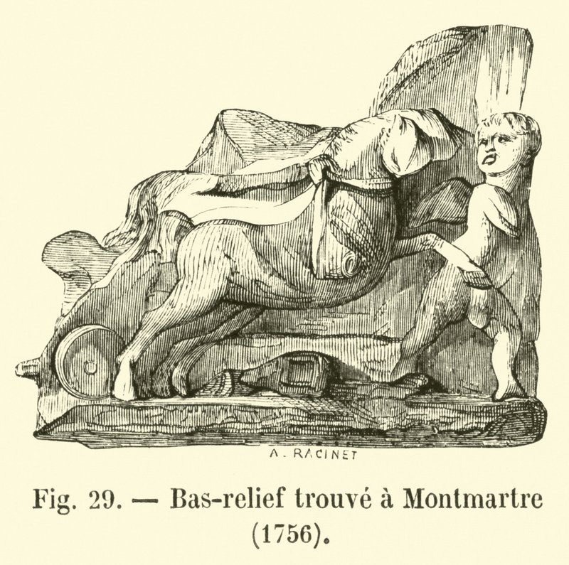 Baixo-relevo encontrado em Montmartre, 1756 de French School