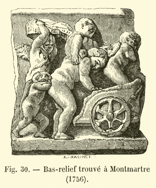Baixo-relevo encontrado em Montmartre, 1756 de French School