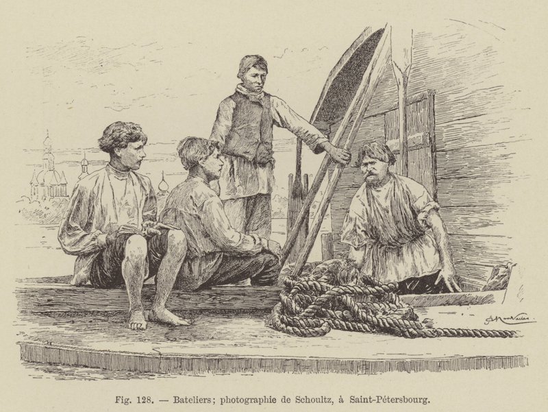 Bateliers (gravura) de French School
