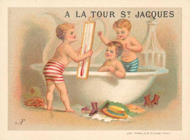 Hora do banho (cromolitho) de French School
