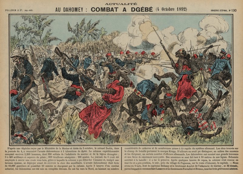 Batalha de Dgebe, Daomé, Segunda Guerra Franco-Daomeana, 4 de outubro de 1892 de French School