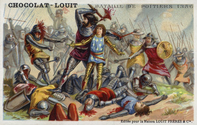 Batalha de Poitiers, França, 1356 de French School