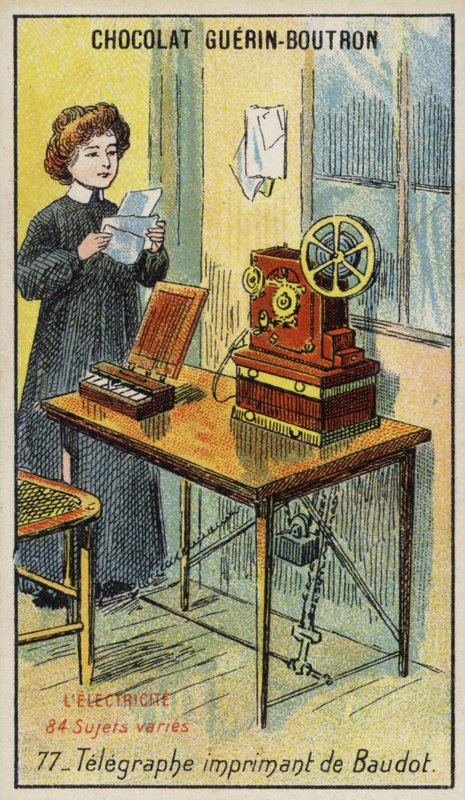 Telégrafo de impressão Baudot (chromolitho) de French School