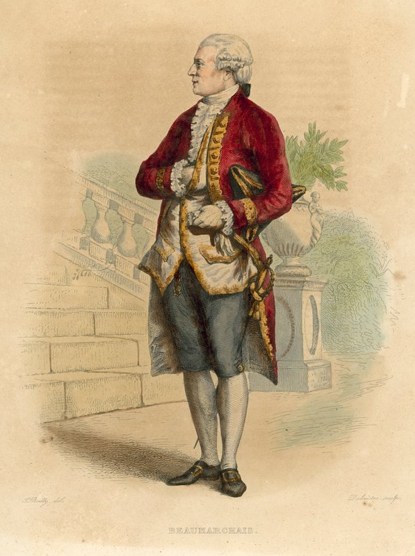 Beaumarchais (gravura colorida) de French School