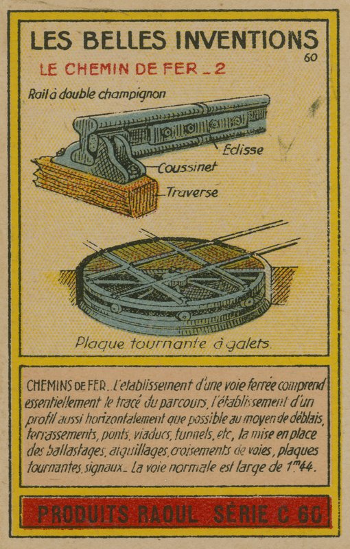 Belo cartão de invenções, linhas ferroviárias de French School