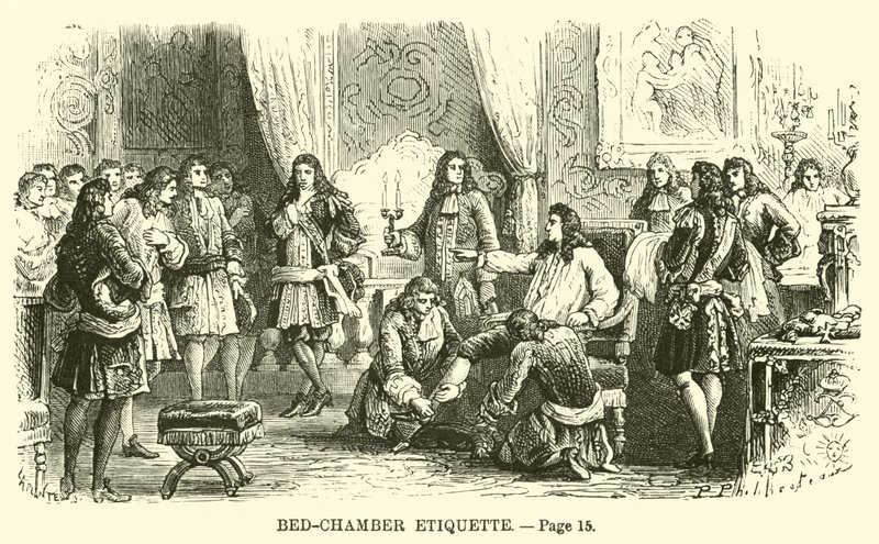Etiqueta da cama-câmara de French School
