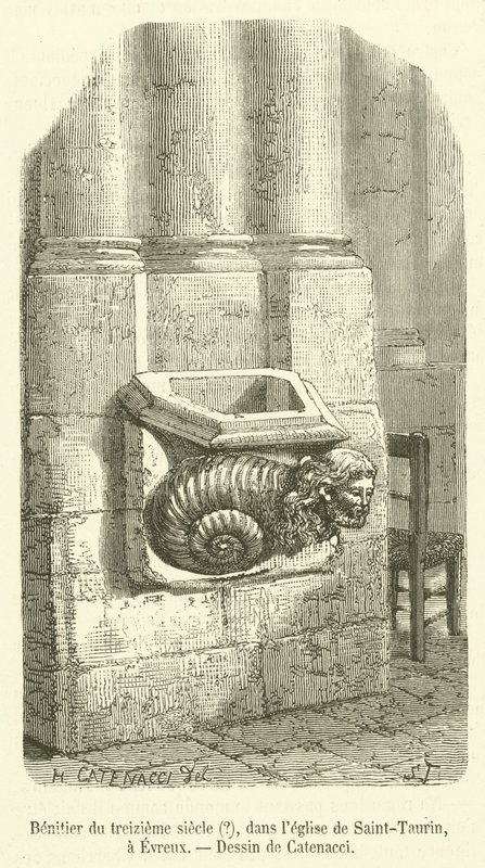 Beneditória do século XIII, na igreja de Saint-Taurin, Evreux (gravura) de French School