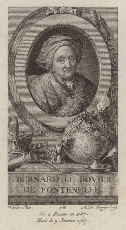 Bernard Le Bovier de Fontenelle, autor francês (gravura) de French School