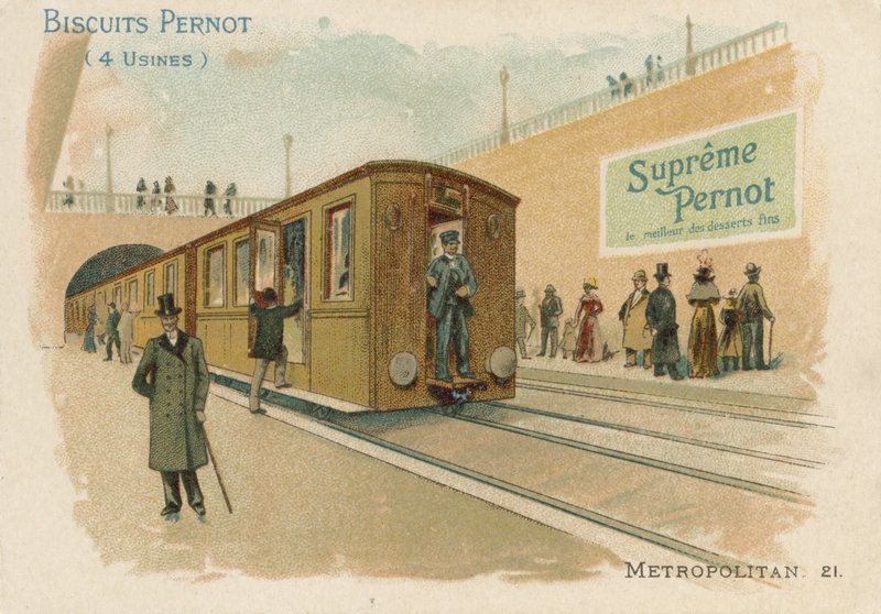Biscoitos Pernot trade card de French School