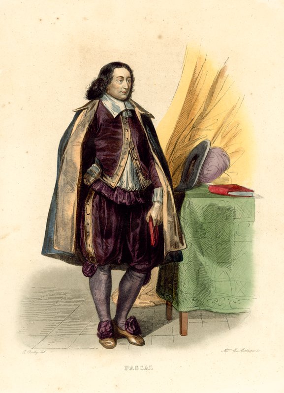 Blaise Pascal (gravação a cores) de French School