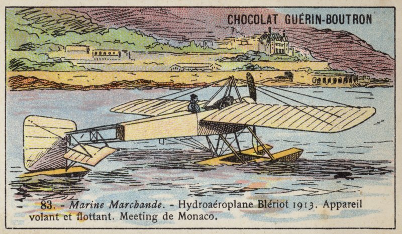 Avião flutuante Bleriot de French School