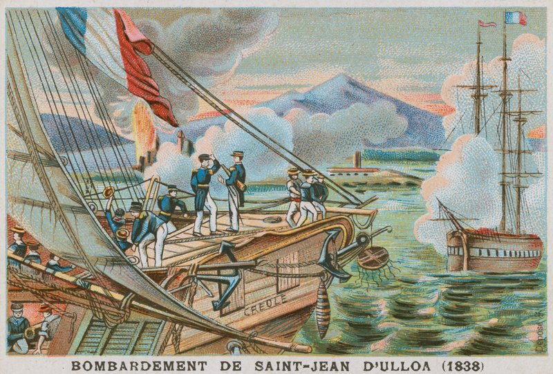 Bombardeio de San Juan de Ulua, México, pelos franceses, 1838 de French School